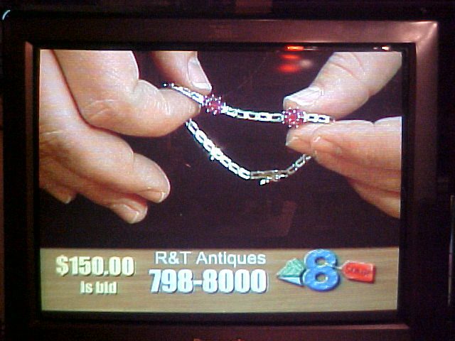 Live TV auction of a bracelet